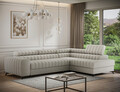 Coltar extensibil dreapta 5 locuri ELTAP, RT-18ROY, Kanedo, 269x204x86 cm, lemn/poliester, bej inchis