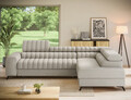 Coltar extensibil dreapta 5 locuri ELTAP, RT-18ROY, Kanedo, 269x204x86 cm, lemn/poliester, bej inchis