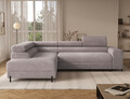 Coltar extensibil stanga 5 locuri ELTAP, Colesio, 274x200x93 cm, lemn/poliester, gri
