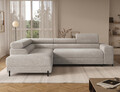 Coltar extensibil stanga 5 locuri ELTAP, Colesio, 274x200x93 cm, lemn/poliester, alb murdar