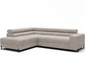 Coltar extensibil stanga 5 locuri ELTAP, Colesio, 274x200x93 cm, lemn/poliester, alb murdar