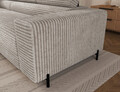 Coltar extensibil stanga 5 locuri ELTAP, Colesio, 274x200x93 cm, lemn/poliester, alb murdar