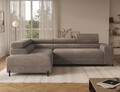 Coltar extensibil stanga 5 locuri ELTAP, Colesio, 274x200x93 cm, lemn/poliester, maro deschis