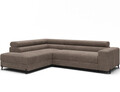 Coltar extensibil stanga 5 locuri ELTAP, Colesio, 274x200x93 cm, lemn/poliester, maro deschis