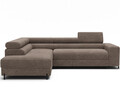 Coltar extensibil stanga 5 locuri ELTAP, Colesio, 274x200x93 cm, lemn/poliester, maro deschis