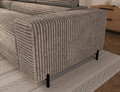 Coltar extensibil stanga 5 locuri ELTAP, Colesio, 274x200x93 cm, lemn/poliester, maro deschis