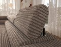 Coltar extensibil stanga 5 locuri ELTAP, Colesio, 274x200x93 cm, lemn/poliester, maro deschis