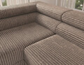Coltar extensibil stanga 5 locuri ELTAP, Colesio, 274x200x93 cm, lemn/poliester, maro deschis