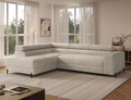 Coltar extensibil stanga 5 locuri ELTAP, Colesio, 274x200x93 cm, lemn/poliester, bej