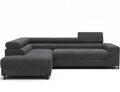 Coltar extensibil stanga 5 locuri ELTAP, Colesio, 274x200x93 cm, lemn/poliester, gri inchis