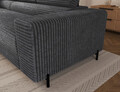 Coltar extensibil stanga 5 locuri ELTAP, Colesio, 274x200x93 cm, lemn/poliester, gri inchis