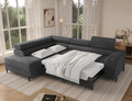 Coltar extensibil stanga 5 locuri ELTAP, Colesio, 274x200x93 cm, lemn/poliester, gri inchis