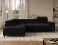 Coltar extensibil stanga 5 locuri ELTAP, Colesio, 274x200x93 cm, lemn/poliester, negru