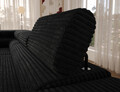 Coltar extensibil stanga 5 locuri ELTAP, Colesio, 274x200x93 cm, lemn/poliester, negru