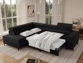 Coltar extensibil stanga 5 locuri ELTAP, Colesio, 274x200x93 cm, lemn/poliester, negru