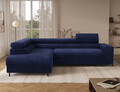 Coltar extensibil stanga 5 locuri ELTAP, Colesio, 274x200x93 cm, lemn/poliester, albastru inchis