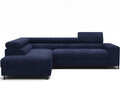 Coltar extensibil stanga 5 locuri ELTAP, Colesio, 274x200x93 cm, lemn/poliester, albastru inchis