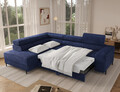 Coltar extensibil stanga 5 locuri ELTAP, Colesio, 274x200x93 cm, lemn/poliester, albastru inchis