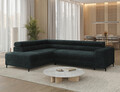 Coltar extensibil stanga 5 locuri ELTAP, Colesio, 274x200x93 cm, lemn/poliester, verde inchis