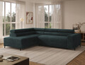 Coltar extensibil stanga 5 locuri ELTAP, Colesio, 274x200x93 cm, lemn/poliester, verde inchis