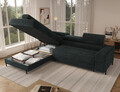Coltar extensibil stanga 5 locuri ELTAP, Colesio, 274x200x93 cm, lemn/poliester, verde inchis