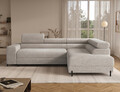 Coltar extensibil dreapta 5 locuri ELTAP, Colesio, 274x200x93 cm, lemn/poliester, alb murdar