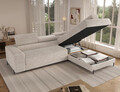 Coltar extensibil dreapta 5 locuri ELTAP, Colesio, 274x200x93 cm, lemn/poliester, alb murdar