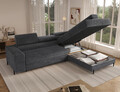 Coltar extensibil dreapta 5 locuri ELTAP, Colesio, 274x200x93 cm, lemn/poliester, gri inchis
