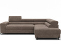 Coltar extensibil dreapta 5 locuri ELTAP, Colesio, 274x200x93 cm, lemn/poliester, maro deschis