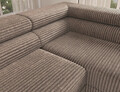 Coltar extensibil dreapta 5 locuri ELTAP, Colesio, 274x200x93 cm, lemn/poliester, maro deschis