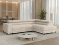 Coltar extensibil dreapta 5 locuri ELTAP, Colesio, 274x200x93 cm, lemn/poliester, bej