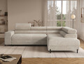 Coltar extensibil dreapta 5 locuri ELTAP, Colesio, 274x200x93 cm, lemn/poliester, bej