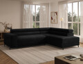 Coltar extensibil dreapta 5 locuri ELTAP, Colesio, 274x200x93 cm, lemn/poliester, negru