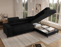 Coltar extensibil dreapta 5 locuri ELTAP, Colesio, 274x200x93 cm, lemn/poliester, negru