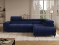 Coltar extensibil dreapta 5 locuri ELTAP, Colesio, 274x200x93 cm, lemn/poliester, albastru inchis