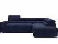 Coltar extensibil dreapta 5 locuri ELTAP, Colesio, 274x200x93 cm, lemn/poliester, albastru inchis
