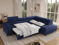 Coltar extensibil dreapta 5 locuri ELTAP, Colesio, 274x200x93 cm, lemn/poliester, albastru inchis