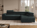 Coltar extensibil dreapta 5 locuri ELTAP, Colesio, 274x200x93 cm, lemn/poliester, verde inchis