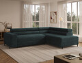 Coltar extensibil dreapta 5 locuri ELTAP, Colesio, 274x200x93 cm, lemn/poliester, verde inchis