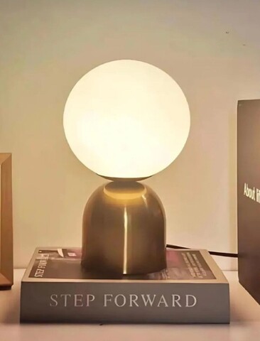 Lampa de masa, Opviq, 751ARL1126, Metal, Aur/Alb