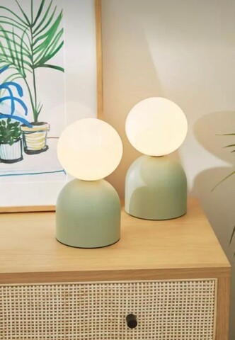 Lampa de masa, Opviq, 751ARL1121, Metal, Verde Mentă / Alb