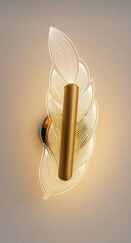 Aplica de perete, Opviq, 751ARL1148, Metal, Auriu / Transparent