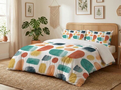 Lenjerie de pat pentru o persoana Single XXL (DE), 2 piese, L'essentiel Maison, Terrazzo, Bumbac;Poliester, Multicolor