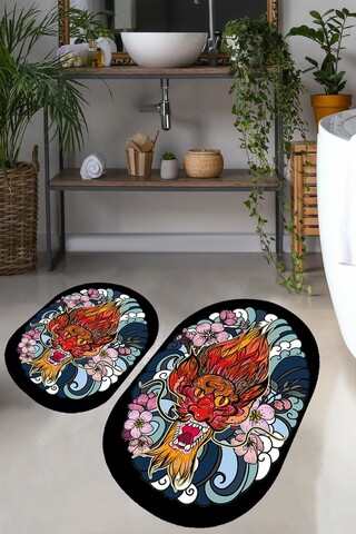 Set covorase de baie, L'essentiel Maison, Lakingo, Poliester, Multicolor