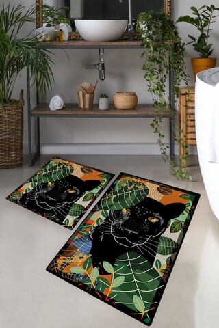 Set covorase de baie, L'essentiel Maison, Schwarz, Poliester, Multicolor