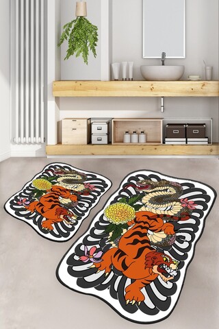 Set covorase de baie, L'essentiel Maison, Wild Animals, Poliester, Multicolor