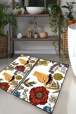 Set covorase de baie, L'essentiel Maison, Hennaed Cat, Poliester, Multicolor