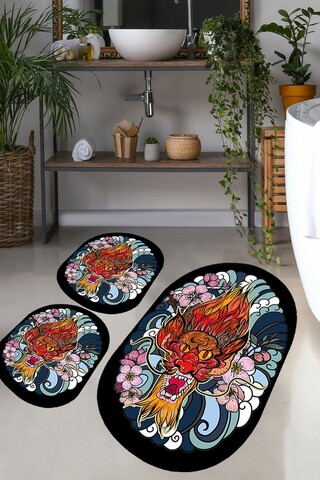 Set covorase de baie, L'essentiel Maison, Lakingo, Poliester, Multicolor