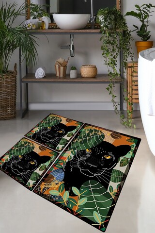 Set covorase de baie, L'essentiel Maison, Schwarz, Poliester, Multicolor