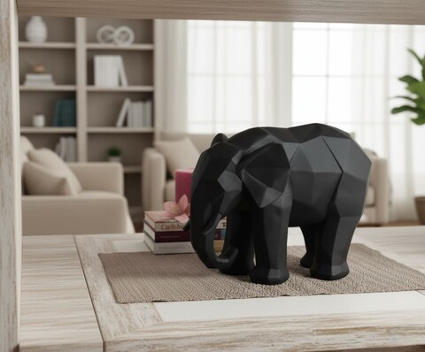 Decoratiune, Ers1235, 22x26 cm, Beton, Negru